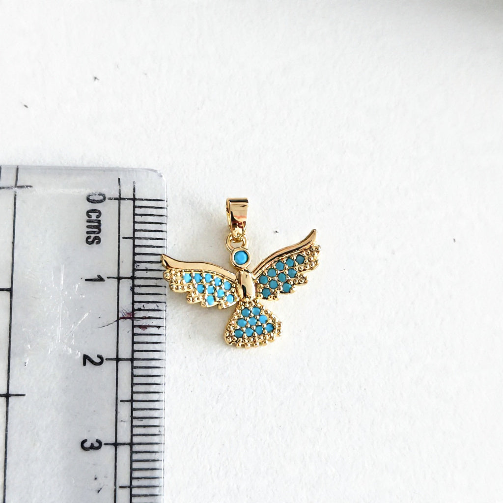 GPC21C Angel Zircon Pendant Charm ( 1 PC ) Premium Plated