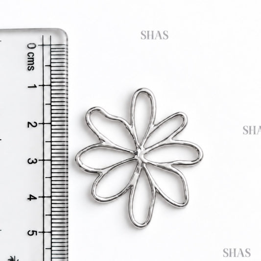 GPB02 Large Flower Bezel ( 1 pc ) Platinum