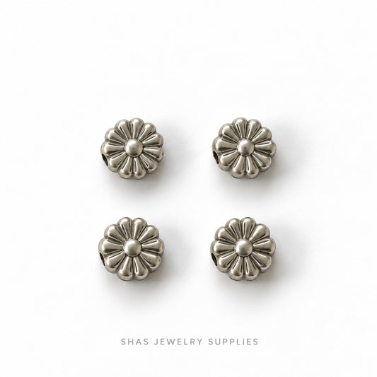 SSB25 Daisy flower Spacer Bead ( 1 pc ) PVD Plated