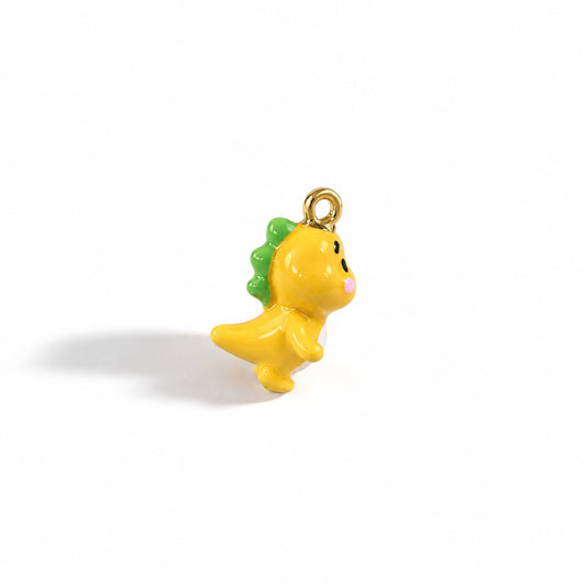 PC07P Kawaii Yellow Dino 3D Charm ( 1 pc ) Premium Collectible