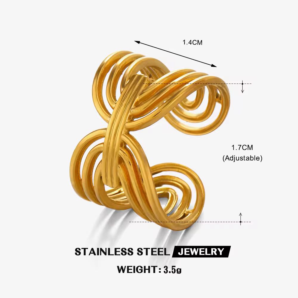 SJ 699 Multi Layer Ring Adjustable 18k Gold PVD plated stainless steel - Anti tarnish