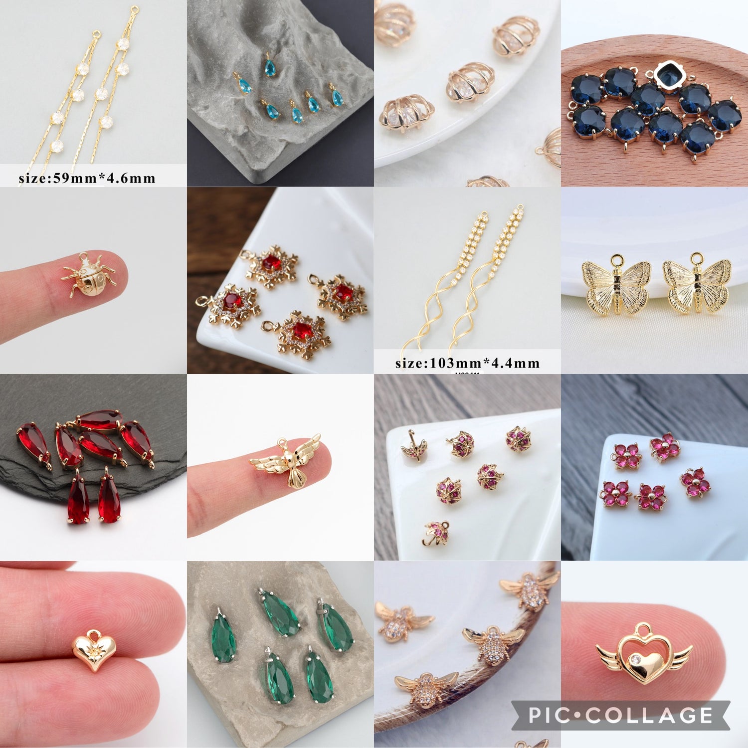 Premium Zircon & Gold Plated Charms