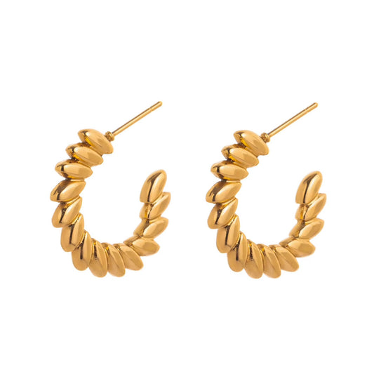 SJ 816 Wheat bead Stud Earring - 18k Gold PVD plated stainless steel - Anti tarnish