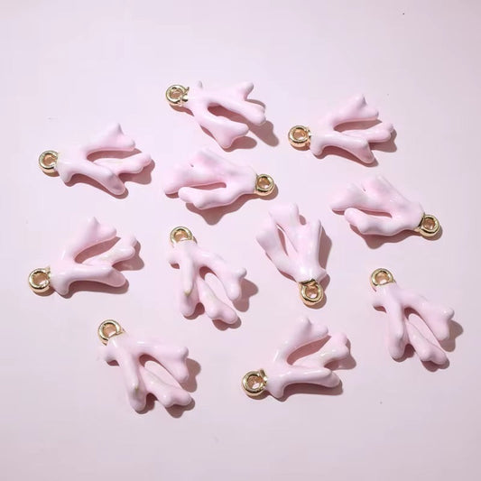 EC07M Coral Branch 3D enamel charm ( 1 pc ) Tarnish Resistant ( 16:10:5 mm )