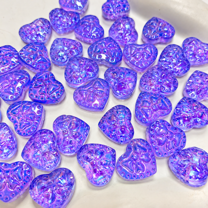 GB62A Bow engraved heart glass bead ( 1 pc )