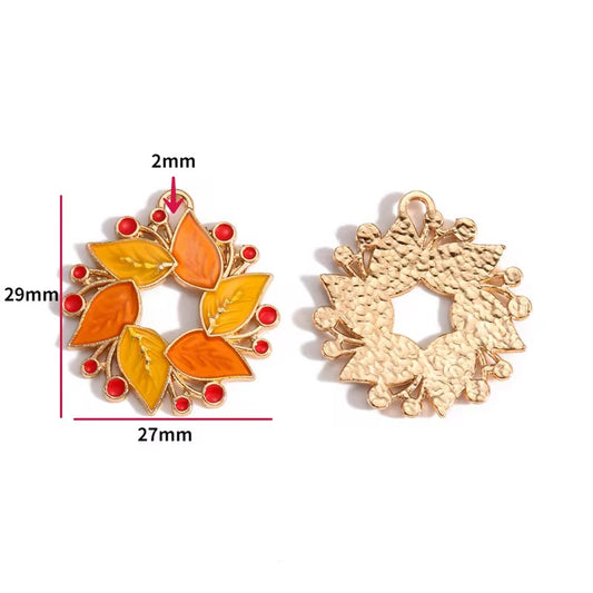 BBB 416 (f) Wreath Enamel Charm ( 1 pc ) High Quality Shine