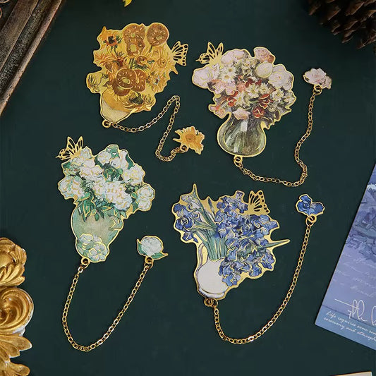 PK 33 White Rose Floral Bouquet Metal Bookmark ( 1 pc ) Imported Premium Quality