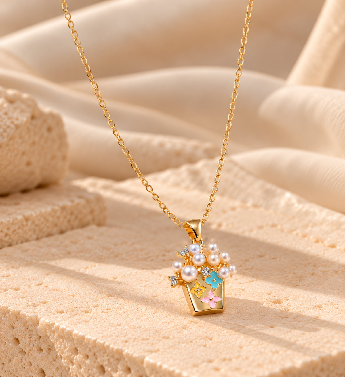 NSJ45E necklace - 18k gold PVD plated
