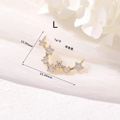 CZ 2383 Constellation singns Zircon 14k gold plated charm ( 1 pc ) - anti tarnish