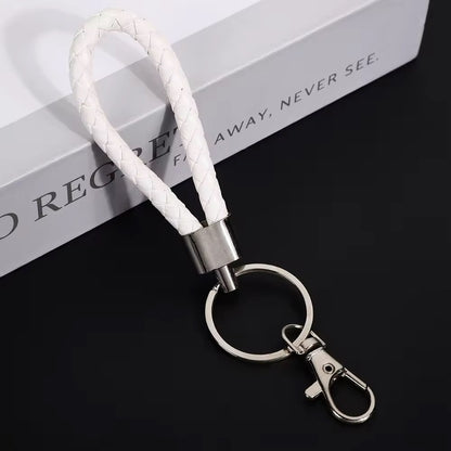 BBB 183 (m) White Clipper Keychain Vintage Leather - buckle keychain tag with Clasp ( 1 pc )