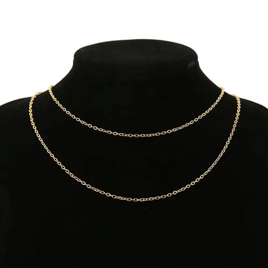 CN 124 Dainty Link Chain 18k gold PVD 316 Stainless steel ( 1 feet ) Anti tarnish