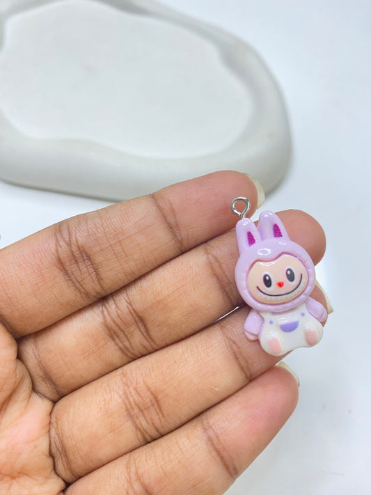 BBB 080 (f) Purple labubu kawaii charm( 1 pc ) with/without Hook