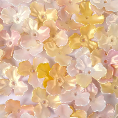 BBB 023 large petals gold plated luminous Acrylic bead cap ( 1 pc )