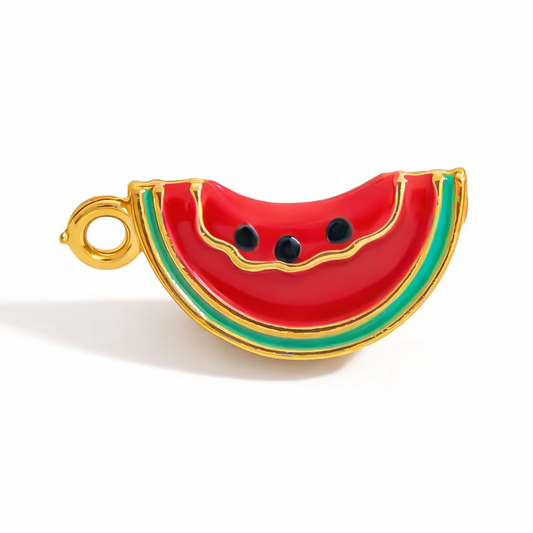 SS 3069 Watermelon 3D Enamel Charm - 316 SS PVD ( 1 pc ) Premium Collectible | Anti tarnish