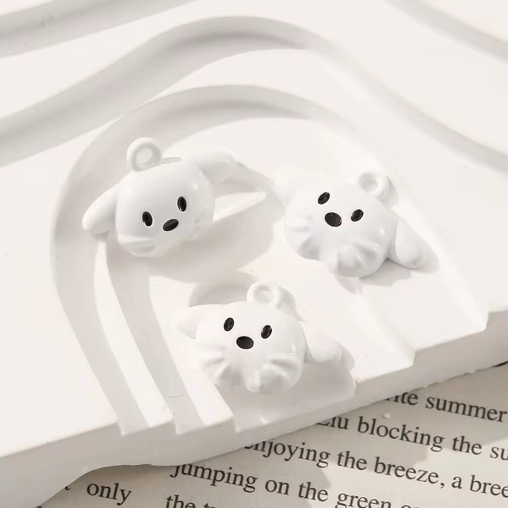 SS 2895 White Puppy Alloy Premium charm ( 1 pc ) Tarnish Resistant ( 9:17 mm )