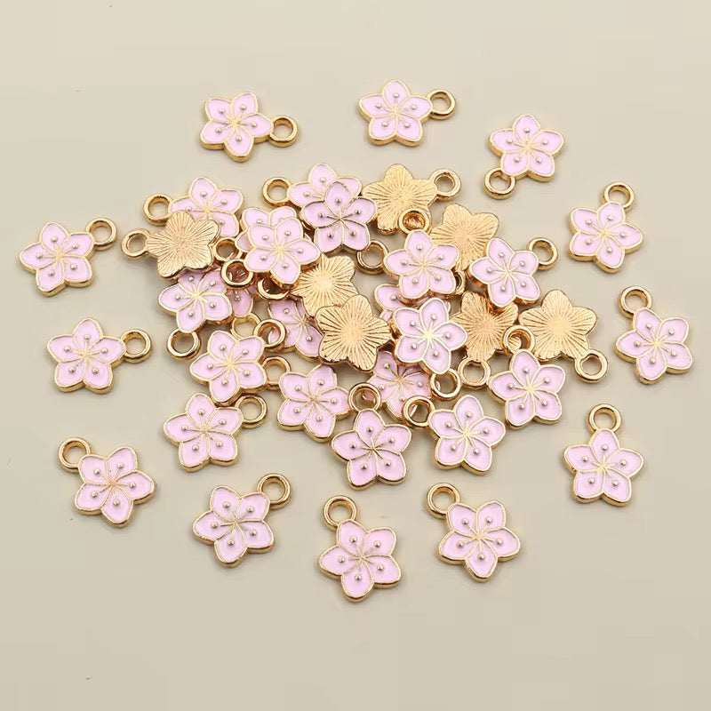 EC 2206 Flower enamel charm ( 1 pc )