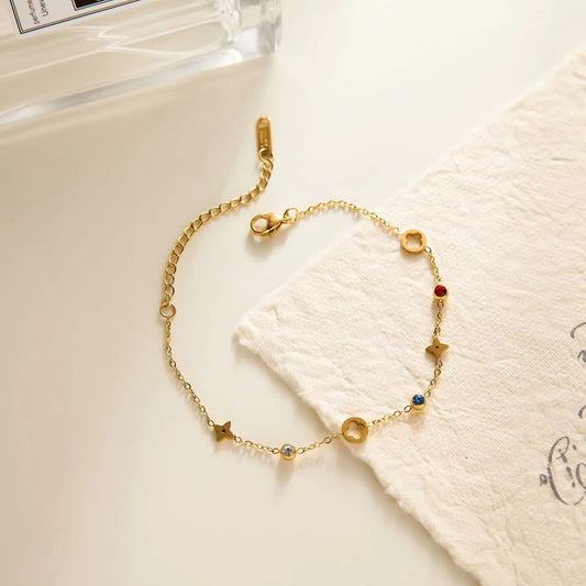 SJ 1031 Zircon dainty Twinkle Bracelet - 18k Gold PVD plated stainless steel - Anti tarnish