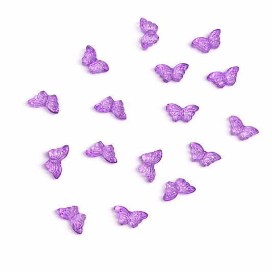 BBB 298 (h) Purple Clear Butterfly glass bead ( 1 pc ) Lampwork Bead ( 15 mm )