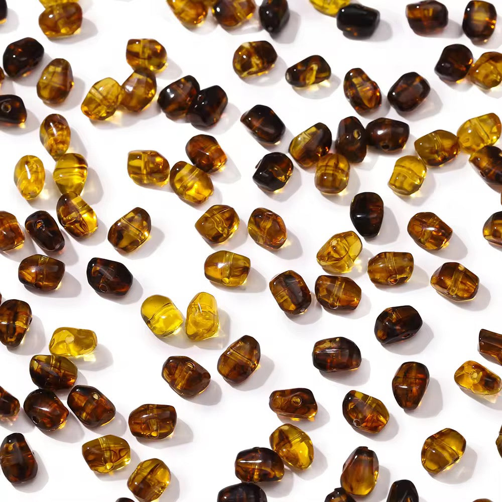 BBB 306 (f) Brown Crystal Chip Shiny  Bead ( 1 pc ) UV Plated Acrylic ( 6*9 mm )