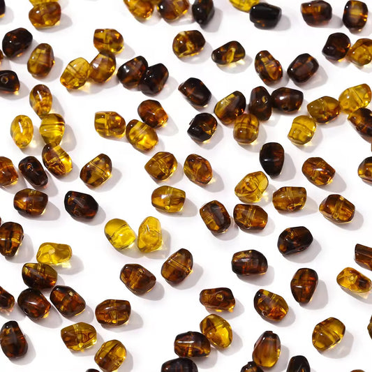 BBB 306 (f) Brown Crystal Chip Shiny  Bead ( 1 pc ) UV Plated Acrylic ( 6*9 mm )