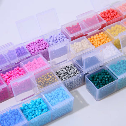 3mm Miyuki Glass Seed Beads 28 Colours Kit ( 1 Box - 9000 pieces ) Premium Quality - Individual Grid packaging