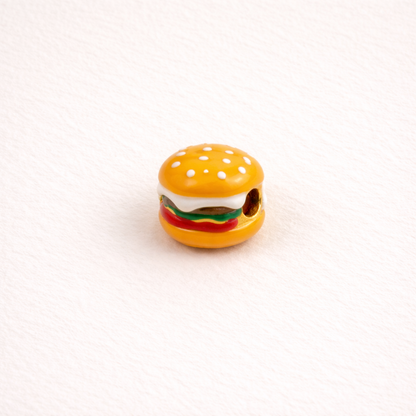 SS 3134 Burger Enamel Bead Charm - 14k Gold plated ( 1 pc ) Premium Collectible | Anti tarnish