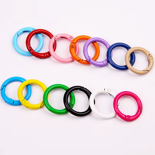 BBB 231 (a) Cream Brown O Ring Keychain Clasp ( 1 pc ) Spring Clasp Key Ring ( 25 mm ) High Quality Alloy