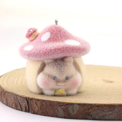 BBB 267 (u) Big Mushroom Squirrel Cute Fur 3D Flocking Resin charm ( 1 pc ) ( 45mm )