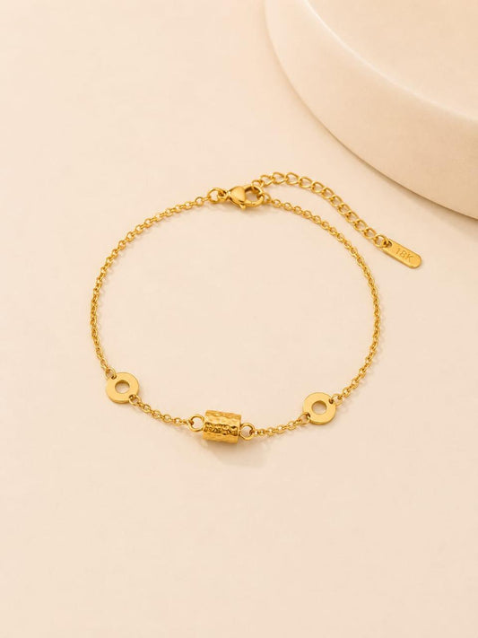 BSJ18A Round linked Bracelet - 18K Gold PVD plated