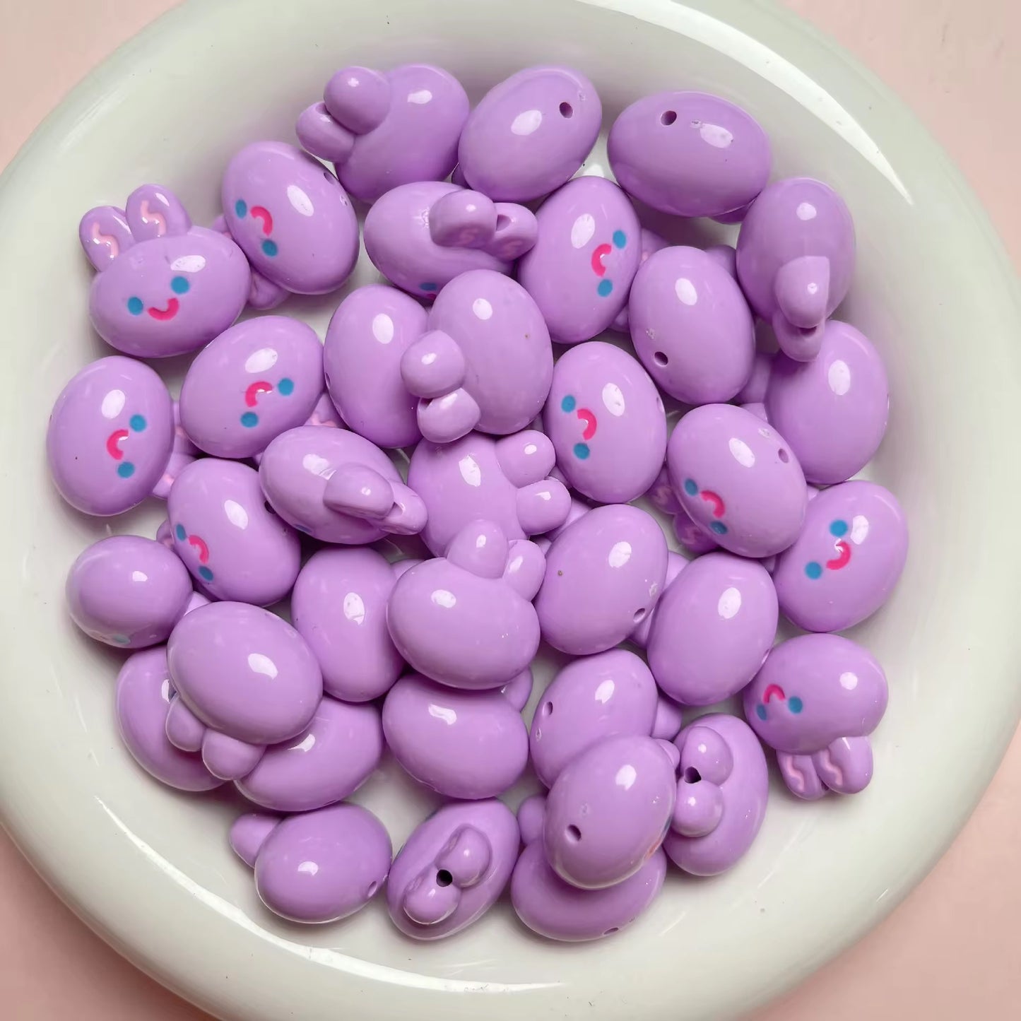 BBB 062 (j) Purple Cartoon Rabbit  Acrylic bead ( 1 pc )