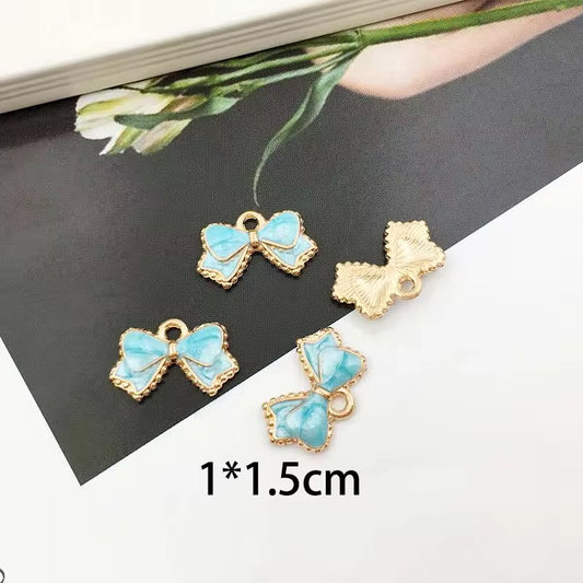 BBB 148 (a) Blue Bow Enamel Charm ( 1 pc )