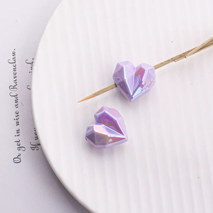 BBB 212 (e) Purple Heart 3D Acrylic bead ( 1 pc ) UV Plated ( 20:21 mm )