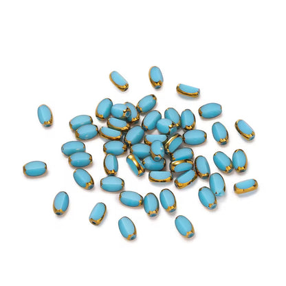 GB01A Gold Edge Faceted Crystal glass bead ( 1 pc ) Lampwork Bead