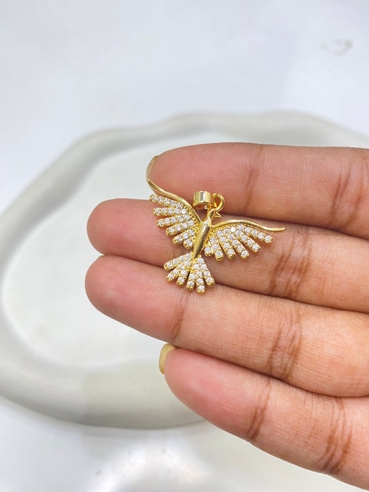 SS 2645 Eagle Zircon Pendant  CZ gold plated ( 1 pc ) anti tarnish