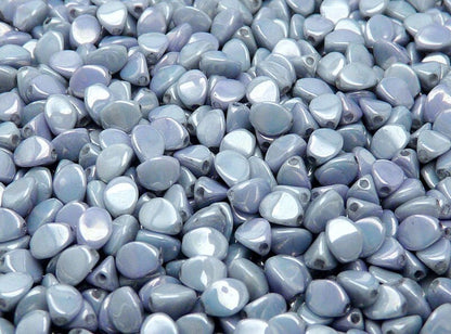 BBB 112 (C) Czech pressed Glass Pinch Beads Opaque Blue Ceramic Look -(1PC)