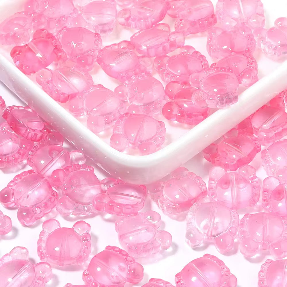 BBB 234 (c) Dark Pink crab glass bead ( 1 pc ) Lampwork ( 13:6 mm )