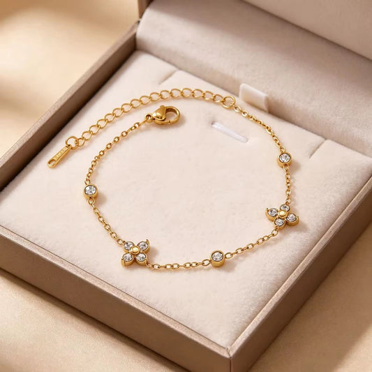 BSJ29D Fleur Spark 18k Gold PVD plated