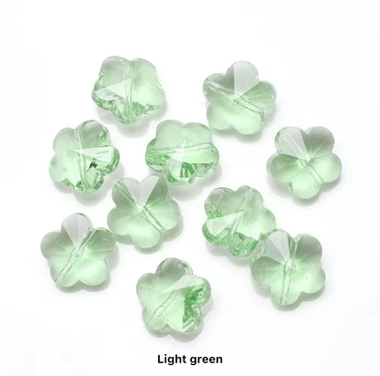 BBB 81 (d) Light Green Plum Flower Faceted Crystal glass beads ( 1 pc )