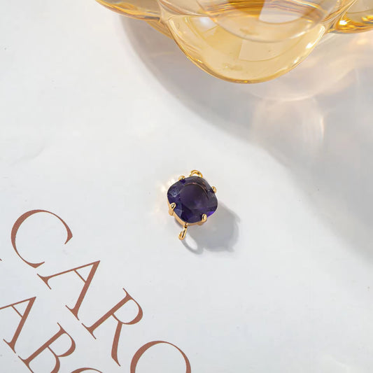 BBB 204 (G) Purple square Zircon Connector 14k gold plated ( 1 pc ) - anti tarnish