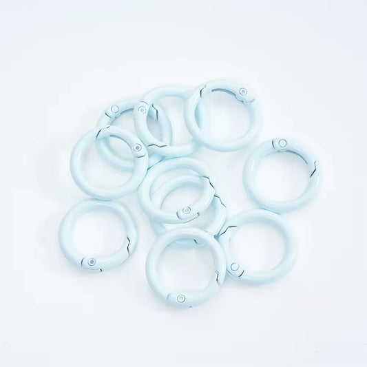 BBB 231 (h) Light Ice Blue O Ring Keychain Clasp ( 1 pc ) Spring Clasp Key Ring ( 25 mm ) High Quality Alloy