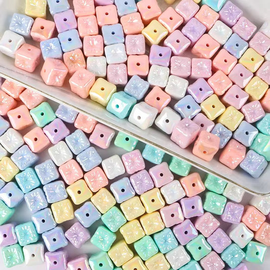 BBB 024 Cube balloon luminous Acrylic bead ( 1 pc )