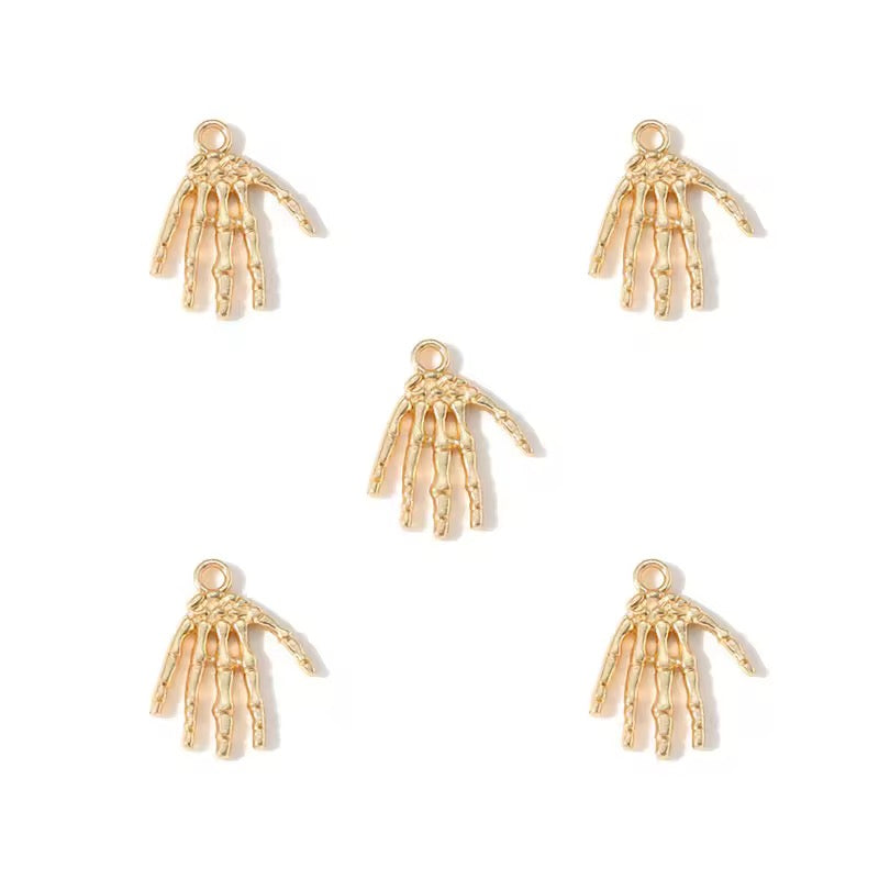 BBB 393 (a) Skull Hands metal Charm ( 1 pc ) High Quality Shine