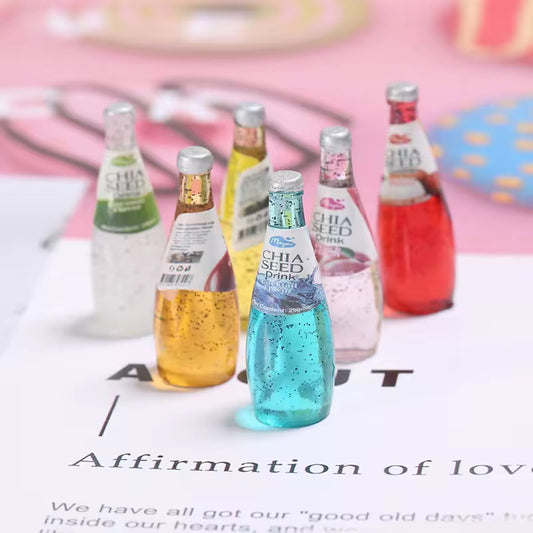 RM09Q Chia seed drink Kawai themed resin charm ( 1 pc ) with / without Hook