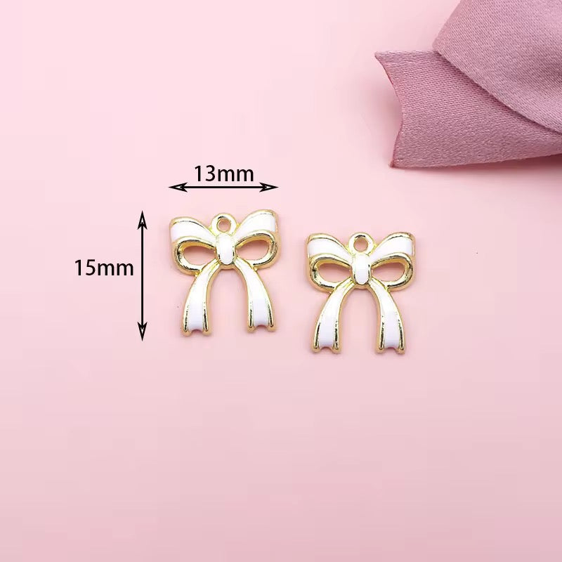 BBB 149 (c) White BowKnot Enamel Charm ( 1 pc )