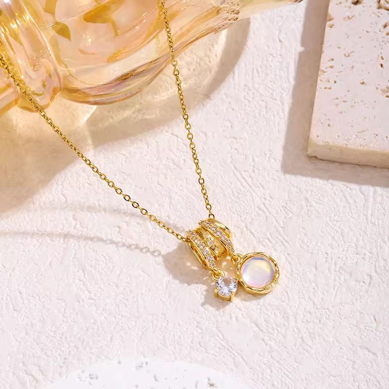 SJ 1059 Multi Charm Zircon Necklace - 18k Gold PVD plated stainless steel - Anti tarnish