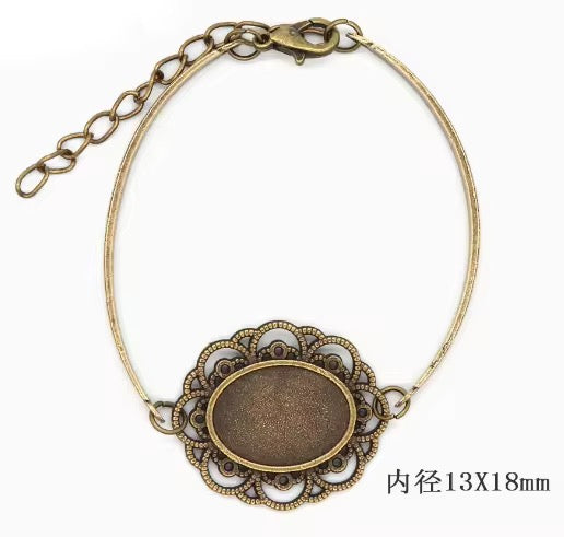 BBB 422 (b) Bracelet Bronze cabochon ( 1 pc ) tarnish resistant