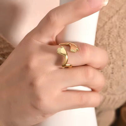 RSJ08G Hug Ring Adjustable - 18k Gold PVD plated 316 stainless steel - Anti tarnish