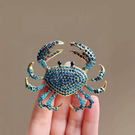 BR 43 Blue Zircon Crab Brooch  ( 1 PC ) Anti Resistant