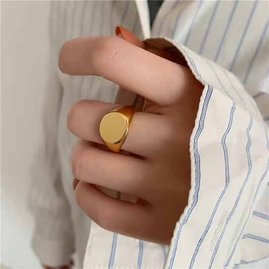 SS 201 Unisex modern ring adjustable- 18k gold plated stainless steel - Anti tarnish - Wholesale