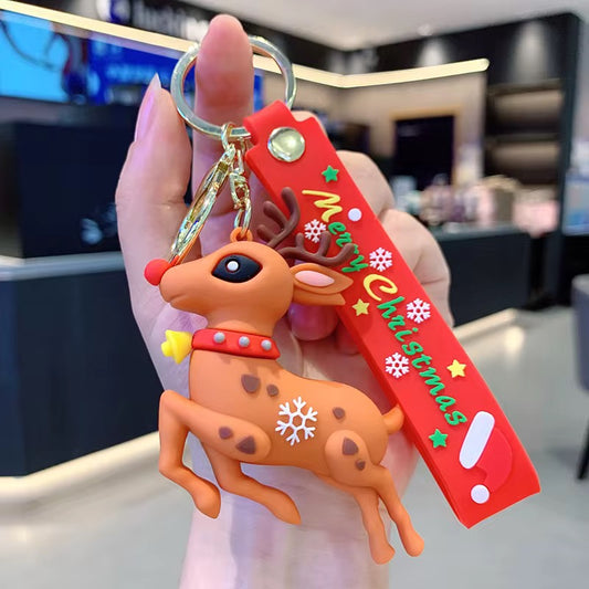 Merry Christmas Cute Animal 3D Kawaai Keychain ( 1 pc ) PVC Premium Finish